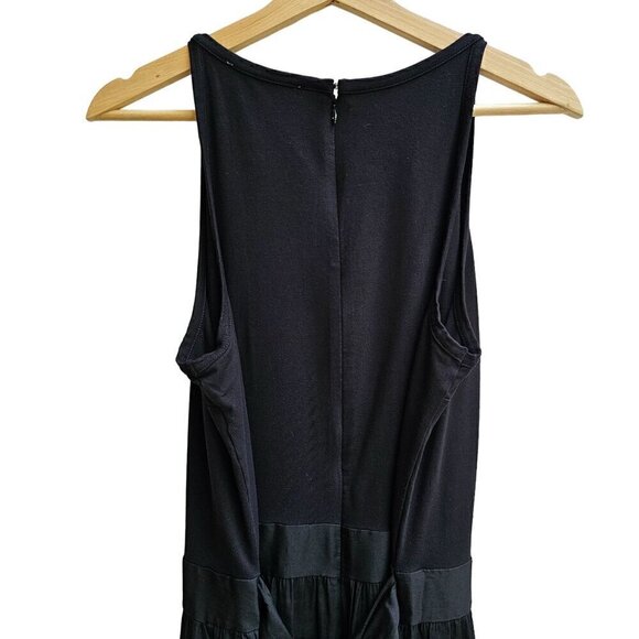 Loft Black Sleeveless Midi Dress with Silky Skirt, Size Medium - Picture 4 of 12